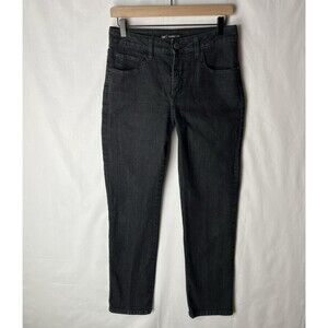 Lee Classic Fit Straight Leg Black Denim Jeans Womens Size 6 Med Studded pockets